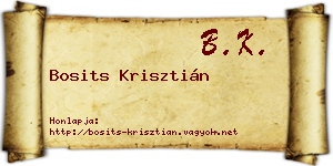 Bosits Krisztián névjegykártya